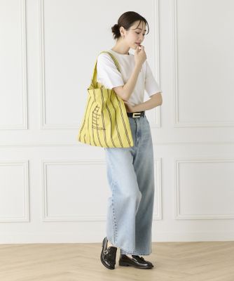 ストライプファブリックワンショルダーバッグ《beej