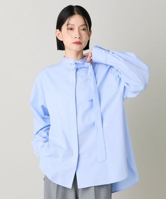 ボウタイ付きシャツブラウス｜装い広がる上品ボウタイブラウス
