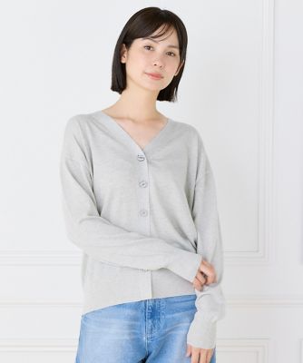 Vネックラメカーディガン｜繊細な輝きと抜け感で魅せる万能カーデ