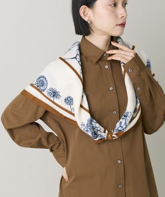 ボタニカル柄スカーフ｜繊細なボタニカル柄で華やぐエレガントスカーフ
