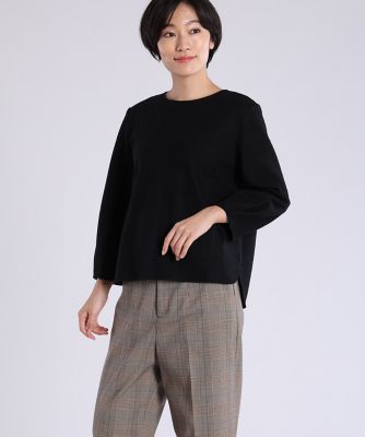 圧縮ウールラウンドネックブラウス（１０９４１８２０１９）