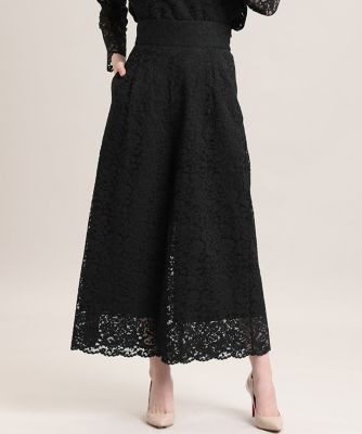 ＜Maglie le cassetto  (Women)＞　《Ｍ　Ｍａｇｌｉｅ　ｌｅ　ｃａｓｓｅｔｔｏ》ハイウエストレースパンツ（５１００１６１２０１）