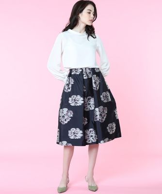 《Ｍａｇｌｉｅ　ｐａｒ　ｅｆ－ｄｅ》コットンローズタックギャザースカート（５１０１１５２００５）