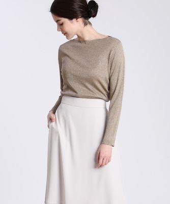 ＜Maglie le cassetto  (Women)＞《Ｍａｇｌｉｅ　ｐａｒ　ｅｆ－ｄｅ》スカラップデザインラメニット（５１０１１７００１３）