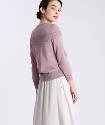 《Ｍａｇｌｉｅ　Ｗｈｉｔｅ》レースデザインニット（５１０１１７０３０３）