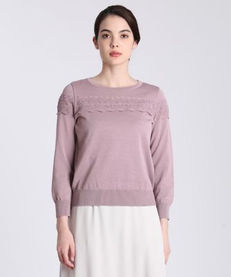 《Ｍａｇｌｉｅ　Ｗｈｉｔｅ》レースデザインニット（５１０１１７０３０３）