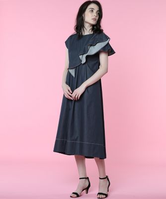 《Ｍａｇｌｉｅ　ｐａｒ　ｅｆ－ｄｅ》フリルデニムワンピース（５１０２１２１０１０）