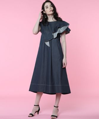 《Ｍａｇｌｉｅ　ｐａｒ　ｅｆ－ｄｅ》フリルデニムワンピース（５１０２１２１０１０）