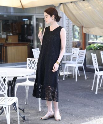 《Ｍａｇｌｉｅ　Ｗｈｉｔｅ》ラッセルレースＶネックワンピース（５１０２１２１３０４）