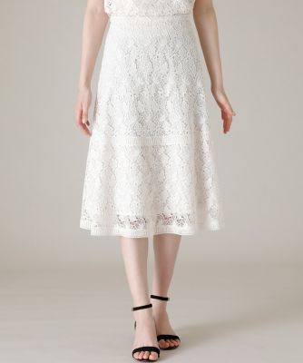 《Ｍａｇｌｉｅ　ＷＨＩＴＥ》トルコレースフレアスカート（５１０２１５２３０５）