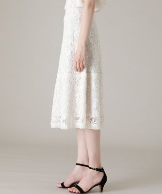 《Ｍａｇｌｉｅ　ＷＨＩＴＥ》トルコレースフレアスカート（５１０２１５２３０５）