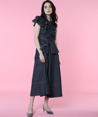 《Ｍａｇｌｉｅ　ｐａｒ　ｅｆ－ｄｅ》デニムフリルブラウス（５１０２１８２０１０）