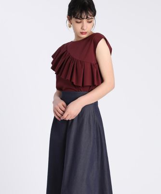 《Ｍａｇｌｉｅ　ｐａｒ　ｅｆ－ｄｅ》アシンメトリーフリルカットソー（５１０２１９０００５）