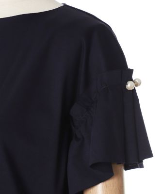 《Ｍａｇｌｉｅ　ｐａｒ　ｅｆ－ｄｅ》パールモチーフフリルカットソー《接触冷感》（５１０２１９００１０）