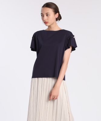 《Ｍａｇｌｉｅ　ｐａｒ　ｅｆ－ｄｅ》パールモチーフフリルカットソー《接触冷感》（５１０２１９００１０）