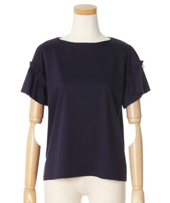 《Ｍａｇｌｉｅ　ｐａｒ　ｅｆ－ｄｅ》パールモチーフフリルカットソー《接触冷感》（５１０２１９００１０）
