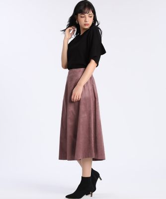 Maglie par ef－de》フェイクスエードフレアスカート 