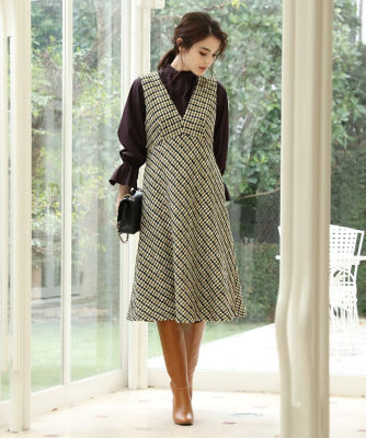 Maglie par ef－de》ブークレツイードワンピース