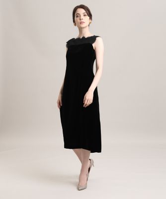 ＜Maglie le cassetto  (Women)＞《Ｍ　Ｍａｇｌｉｅ　ｌｅ　ｃａｓｓｅｔｔｏ》Ｉラインベルベットドレス（５１０４１２１２０４）