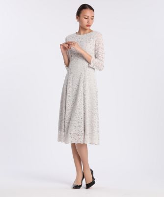 ＜Maglie le cassetto  (Women)＞《Ｍａｇｌｉｅ　ＷＨＩＴＥ》コードレースワンピース（５１０４１２１３０３）