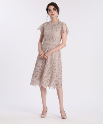 ＜Maglie le cassetto  (Women)＞《Ｍａｇｌｉｅ　ＷＨＩＴＥ》トルコレースフレアワンピース（５１０４１２１３０４）