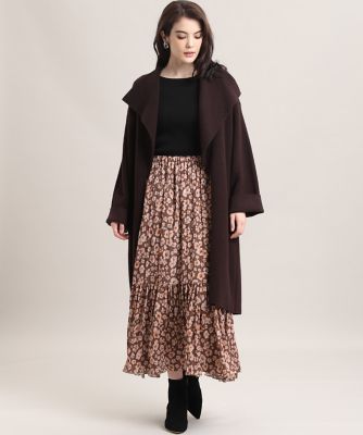 《Ｍａｇｌｉｅ　ｐａｒ　ｅｆ－ｄｅ》フラワープリントティアードスカート（５１０４１５２００８）