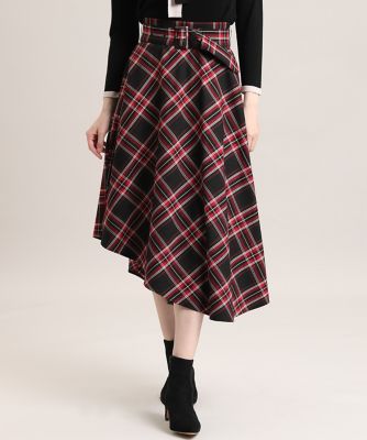 ＜Maglie le cassetto  (Women)＞《Ｍａｇｌｉｅ　ｐａｒ　ｅｆ－ｄｅ》アシンメトリーチェックスカート（５１０４１５２０１０）