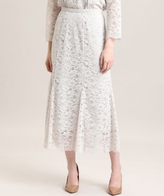 ＜Maglie le cassetto  (Women)＞《Ｍａｇｌｉｅ　ＷＨＩＴＥ》コードレースマーメイドスカート（５１０４１５２３０３）