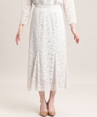 《Ｍａｇｌｉｅ　ＷＨＩＴＥ》コードレースマーメイドスカート（５１０４１５２３０３）