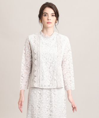 《Ｍａｇｌｉｅ　ＷＨＩＴＥ》コードレースブラウス（５１０４１８２３０３）