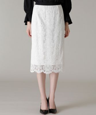 《Ｍａｇｌｉｅ　ＷＨＩＴＥ》コードレースタイトスカート（５１１１１５２３０１）
