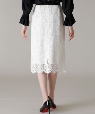 《Ｍａｇｌｉｅ　ＷＨＩＴＥ》コードレースタイトスカート（５１１１１５２３０１）