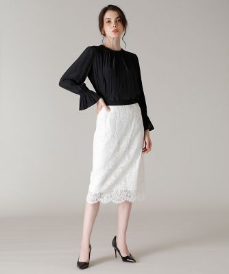 《Ｍａｇｌｉｅ　ＷＨＩＴＥ》コードレースタイトスカート（５１１１１５２３０１）