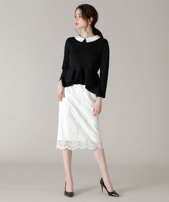 《Ｍａｇｌｉｅ　ＷＨＩＴＥ》コードレースタイトスカート（５１１１１５２３０１）