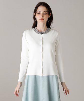 《Ｍａｇｌｉｅ　ｐａｒ　ｅｆ－ｄｅ》ビジューネックカーディガン（５１１１１７８００３）