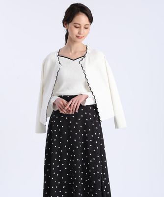 ＜Maglie le cassetto  (Women)＞《Ｍａｇｌｉｅ　ｐａｒ　ｅｆ－ｄｅ》スカラップカーディガン（５１１１１７８０１０）