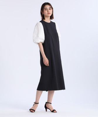 ＜Maglie le cassetto  (Women)＞《Ｍａｇｌｉｅ　ｐａｒ　ｅｆ－ｄｅ》ボリュームスリーブドッキングワンピース（５１１２１２１０１６）