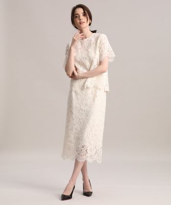Maglie WHITE》ラッセルレースタイトスカート