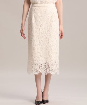 Maglie WHITE》ラッセルレースタイトスカート