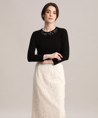 《Ｍａｇｌｉｅ　ｐａｒ　ｅｆ－ｄｅ》スパンコールビジューニット（５１１３１７０００４）
