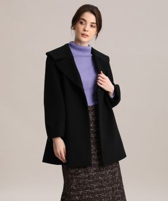 ＜Maglie le cassetto  (Women)＞《Ｍａｇｌｉｅ　ｐａｒ　ｅｆ－ｄｅ》ミドル丈ダブルコート《Ｓｕｐｅｒ１１０’ｓ　Ｗｏｏｌ》（５１１４１１２００１）