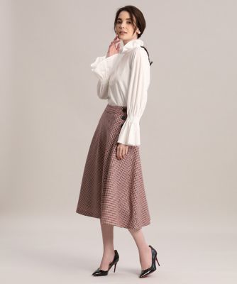 Maglie par ef－de》ウールチェックフレアスカート