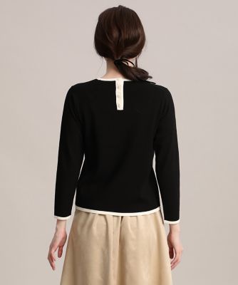 《Ｍａｇｌｉｅ　ｐａｒ　ｅｆ－ｄｅ》配色ラインクルーネックニット（５１１４１７００１２）