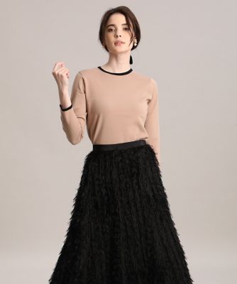 《Ｍａｇｌｉｅ　ｐａｒ　ｅｆ－ｄｅ》配色ラインクルーネックニット（５１１４１７００１２）