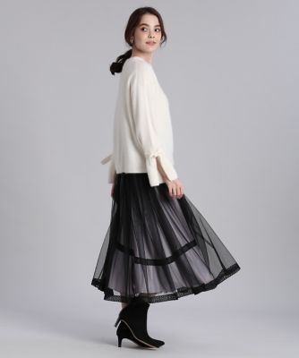 《Ｍａｇｌｉｅ　ｐａｒ　ｅｆ－ｄｅ》袖リボンフォックスニット（５１１４１７００１８）