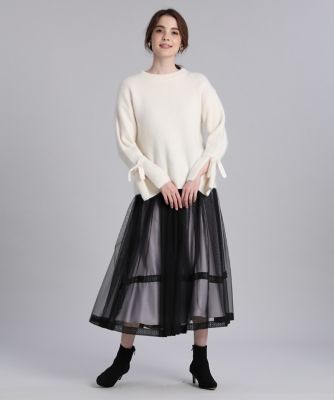 《Ｍａｇｌｉｅ　ｐａｒ　ｅｆ－ｄｅ》袖リボンフォックスニット（５１１４１７００１８）