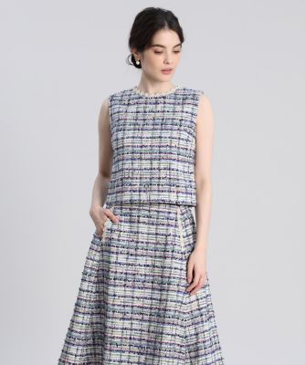 ＜Maglie le cassetto  (Women)＞《Ｍ　Ｍａｇｌｉｅ　ｌｅ　ｃａｓｓｅｔｔｏ》ファンシーツイードブラウス（５１２１１８２２０１）