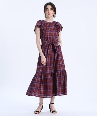 Maglie par ef－de》オーガンジーチェックワンピース 