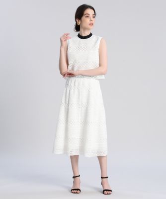 《Ｍａｇｌｉｅ　ＷＨＩＴＥ》ボーダーレーススカート（５１２２１５２３０３）