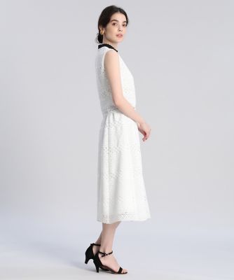 《Ｍａｇｌｉｅ　ＷＨＩＴＥ》ボーダーレーススカート（５１２２１５２３０３）